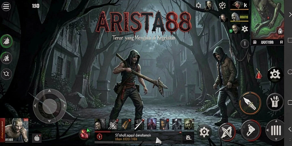 Screenshot gameplay ARISTA88 menunjukkan suasana Horror yang menegangkan.