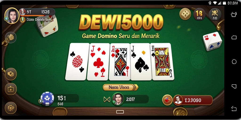 Screenshot gameplay DEWI5000 menampilkan serunya permainan Domino.