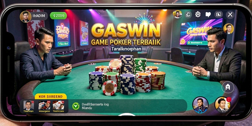 Tampilan gameplay Poker yang seru dan mendebarkan di GASWIN.