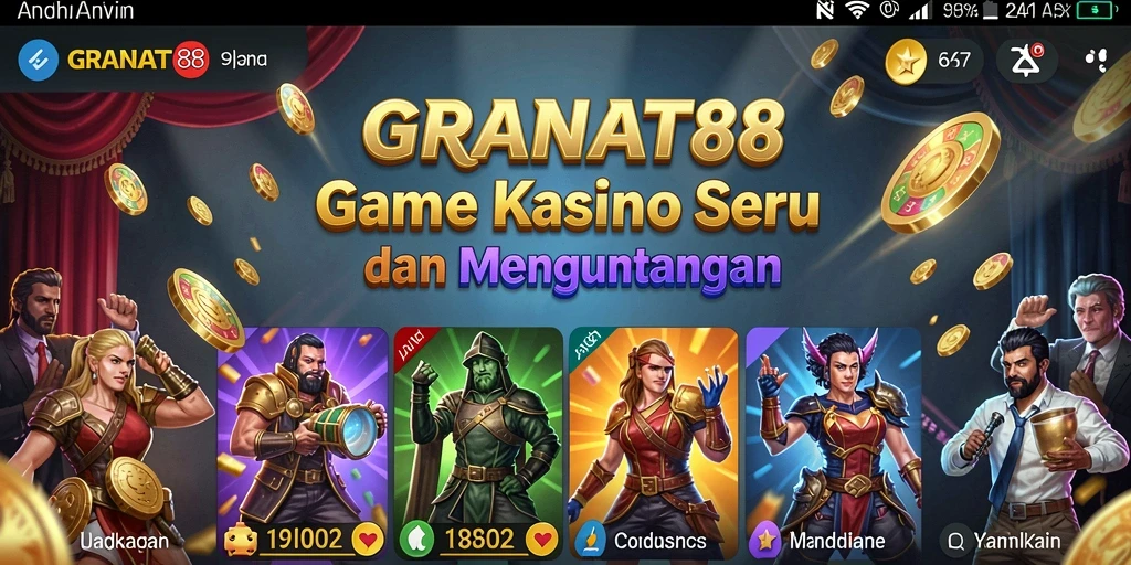 Tampilan utama GRANAT88 menampilkan gameplay Kasino yang mendebarkan.