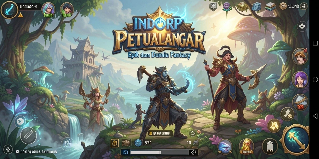 Screenshot gameplay INDORP menampilkan pertempuran epik dan karakter yang keren.