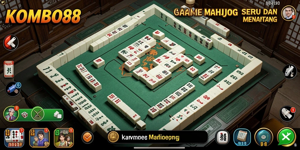 Screenshot utama KOMBO88 menampilkan gameplay seru Mahjong.