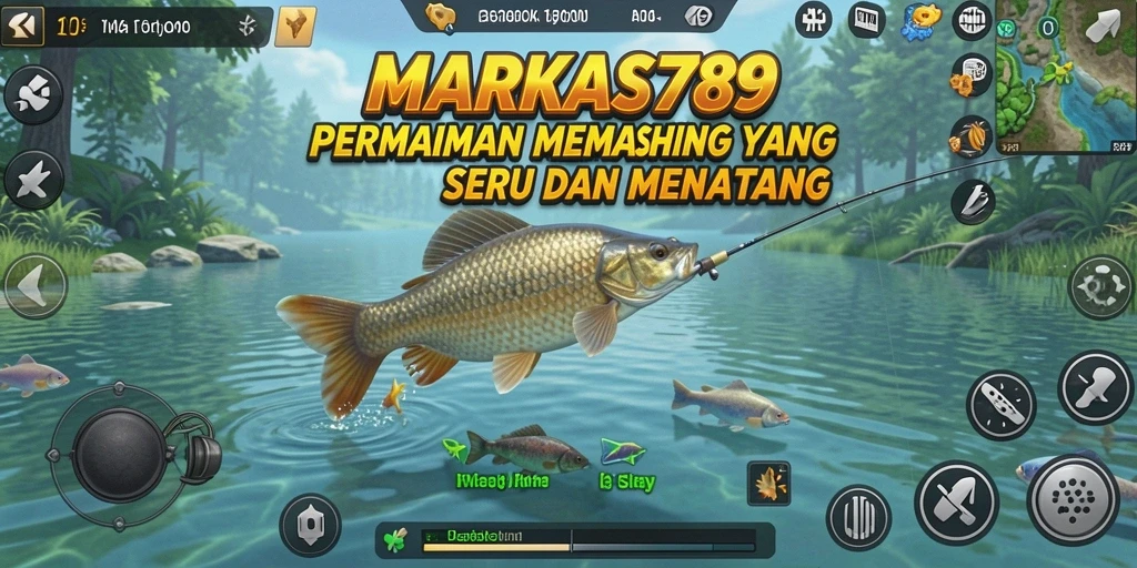 Tampilan gameplay memancing yang menakjubkan dalam MARKAS789.
