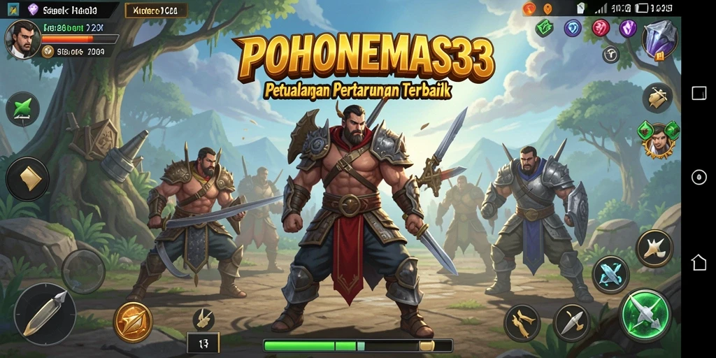 Screenshot gameplay epik dari POHONEMAS33 dalam pertarungan seru.