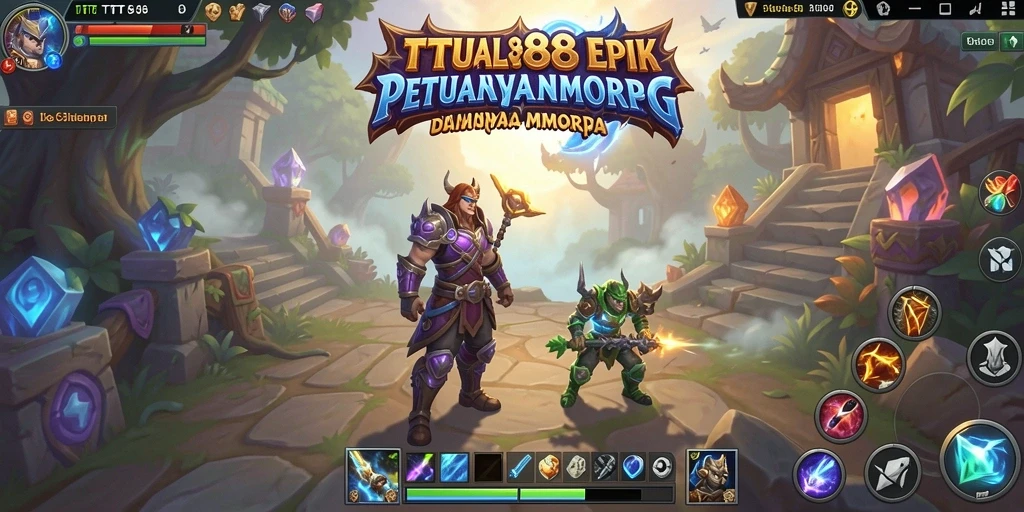 Tangkapan layar menampilkan pertarungan seru dalam game MMORPG TTT888.