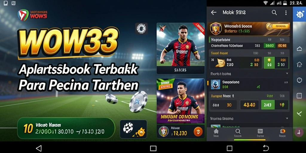 Screenshot utama WOW33 menampilkan gameplay menarik di aplikasi Sportsbook.